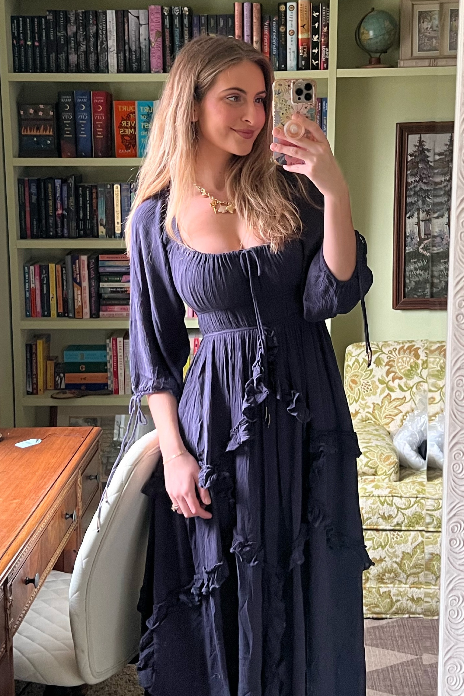 leaf maxi dress Leaf Print Open Shoulder Maxi Dress – The Snooki Shop