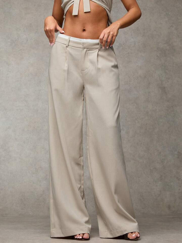 SHEIN BAE Women's Solid Color Simple & Casual Daily Long Pants, Khaki Pants,Women Pants,Teacher P... | SHEIN