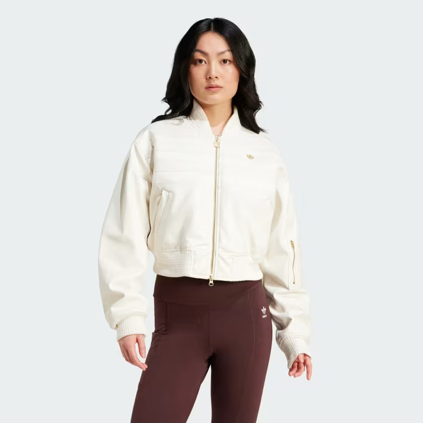Premium Pleather Bomber Jacket | adidas (CA)
