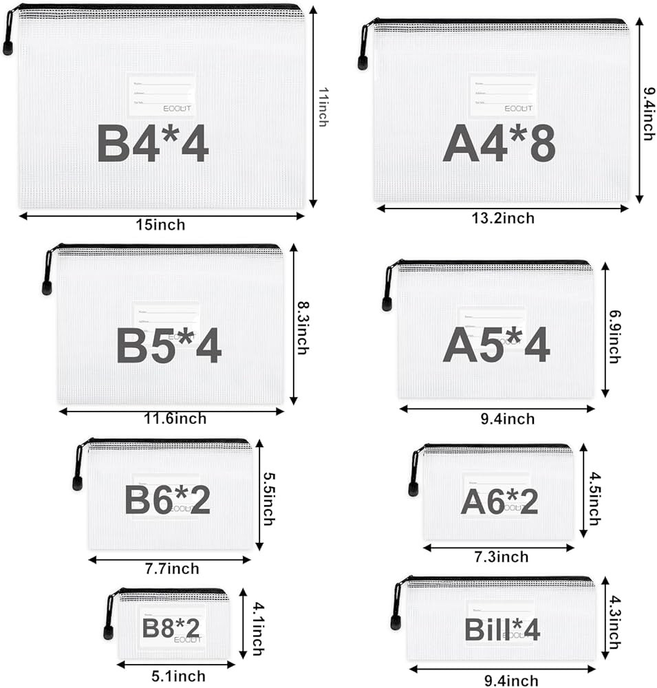 Amazon.com : EOOUT 30pcs Mesh Zipper Pouch, Organizer Bags, Waterproof Zipper Pouch for Organizin... | Amazon (US)