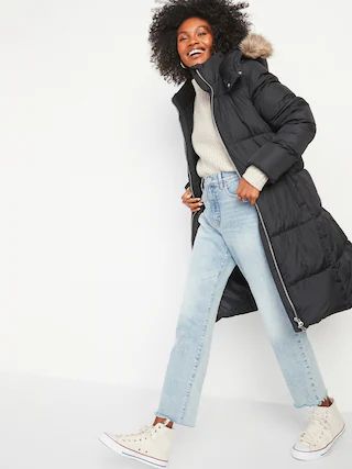 Frost-Free Long Hooded Puffer Jacket for Women | Old Navy (US)