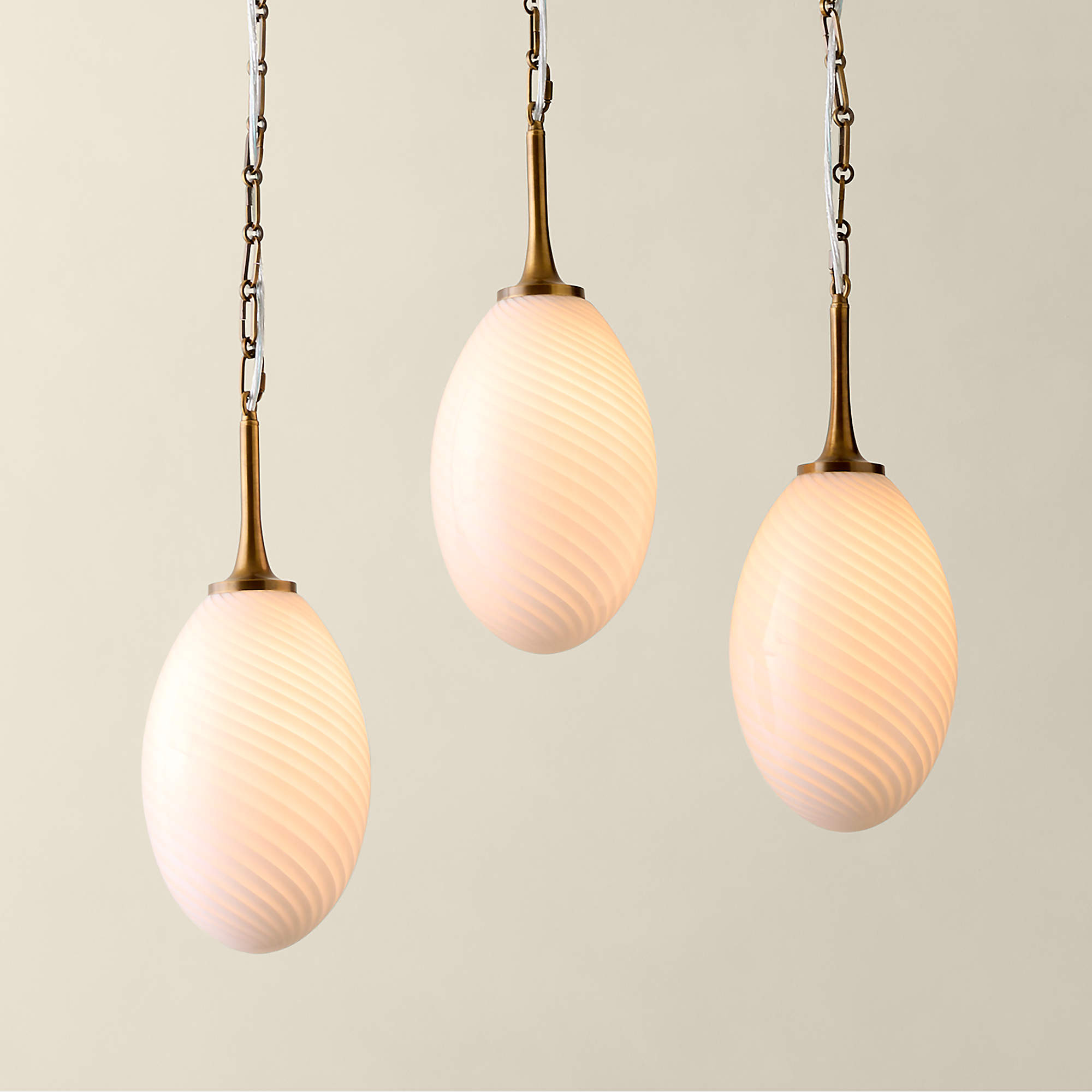 Tiro 3-Light Murano Glass and Aged Brass + Reviews | CB2 | CB2
