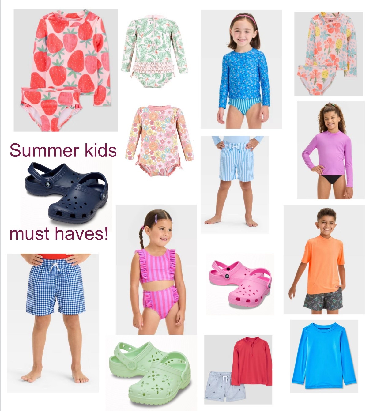 If you’re like me, you forgot your kids need bathing suits and crocs for water day at daycare! 🤦🏼‍♀️ When I reached for my kids stuff from last year, of course they out grew everything! Stocking up for summer and shopping for their bigger sizes and here are the swim suits, rash guards and crocs in my cart! Char is size 7, Theo is size 10 in crocs these days! 

#LTKSwim #LTKActive #LTKKids