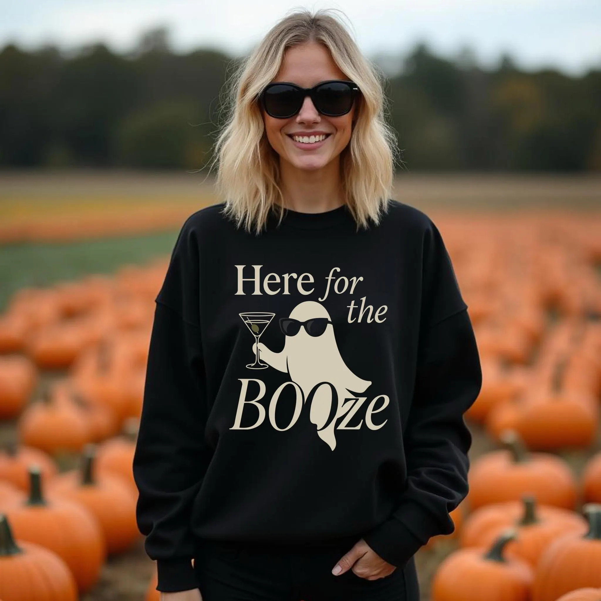 Here for the Booze Ghost Sweatshirt, Halloween Graphic Sweatshirt, Women's Spooky Crewneck, Fall Ghost Shirt, Trendy Halloween Shirt | Etsy (Global)