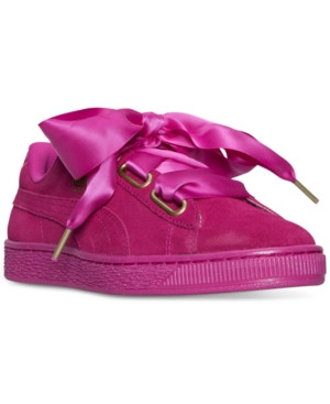 Puma Women's Suede Satin Heart Casual Sneakers from Finish Line | Macys (US)