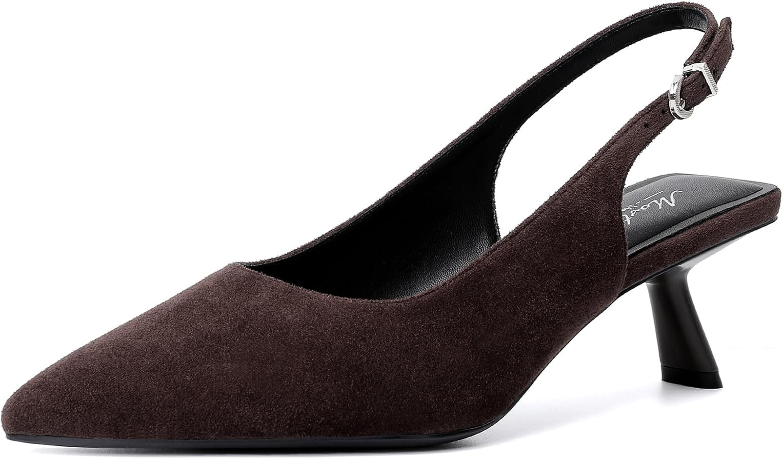 Mostrin Kitten Heels for Women Pointed Toe Pumps Patent Leather Low Heel Slingback Heels with Buc... | Amazon (US)