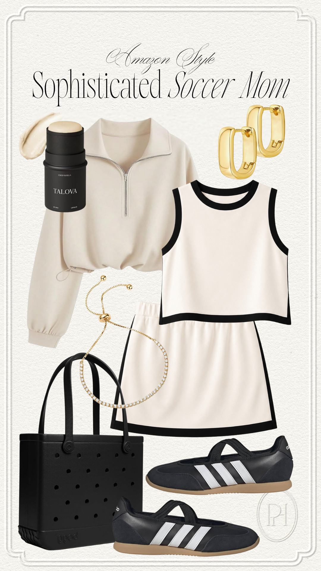 Amazon style finds I'm loving for a sophisticated soccer mom look!

mom style, mom fashion, mom looks, mom outfit, sporty mom look, soccer mom outfit, athleisure, pullover, sweatshirt, tennis skirt, matching set, black and white look, waterproof tote bag, Adidas sneakers, tennis bracelet, gold earrings, small hoop earrings, lip balm, beauty essentials, chic mom look, sports mom, fashion sneakers, black sneakers, sneaker flats 

 #LTKgrwm #LTKootd #LTKmomlife