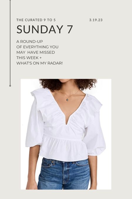 Sunday 7, white top, spring top, date night top, blouse and peplum details, synched waist, Shopbop new arrival

#LTKSeasonal #LTKunder100 #LTKstyletip