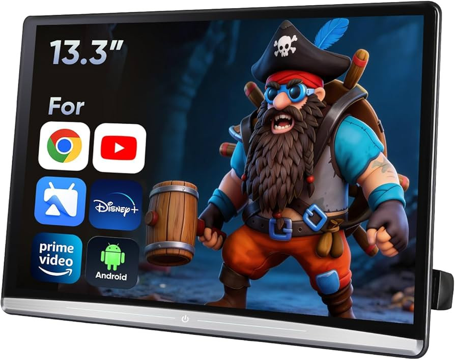 13.3" Android Car TV Headrest Video Player for Back Seat, Support 5G WiFi Phone Link Bluetooth Ai... | Amazon (US)