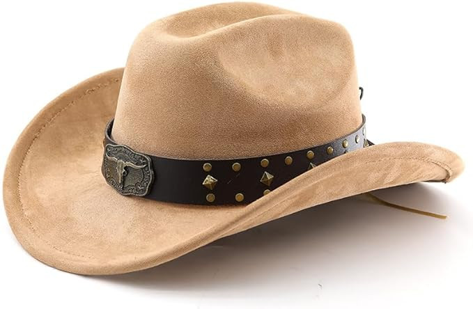 LIDHAY Cowboy Hat for Women Men with Shapeable Wide Brim Western Suede Hat for Cowboys and Cowgir... | Amazon (US)