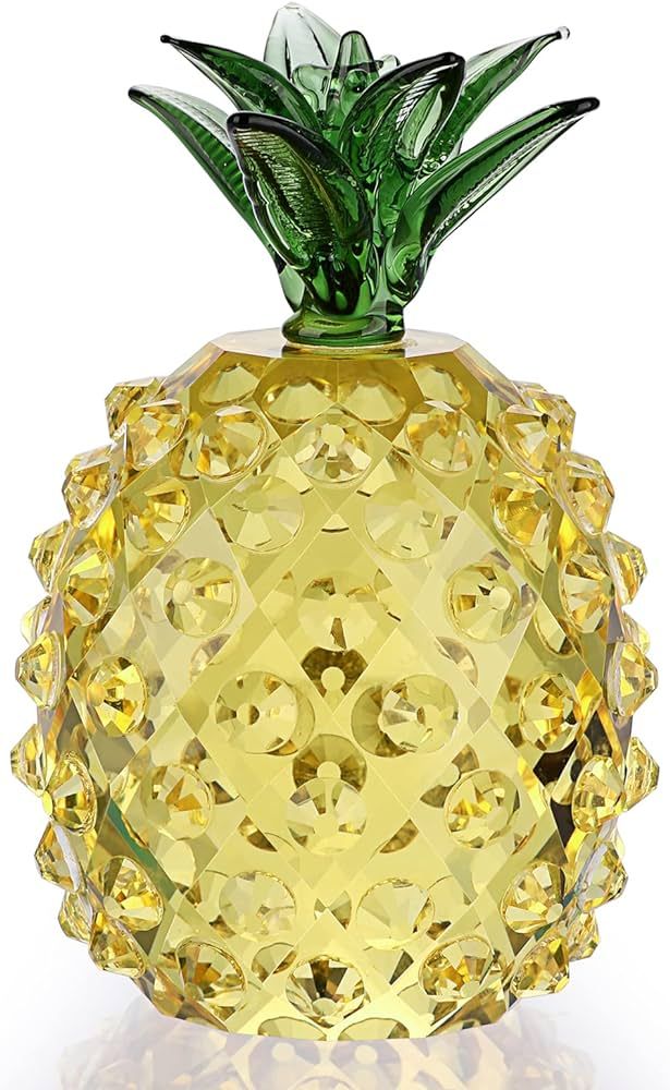 OwnMy Crystal Pineapple Figurine Crystal Pineapple Ornament Decorative Crystal Fruit Sculpture Co... | Amazon (US)