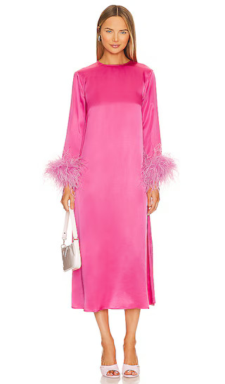 Suzi Maxi Dress With Detachable Feathers in Hot Pink | Revolve Clothing (Global)
