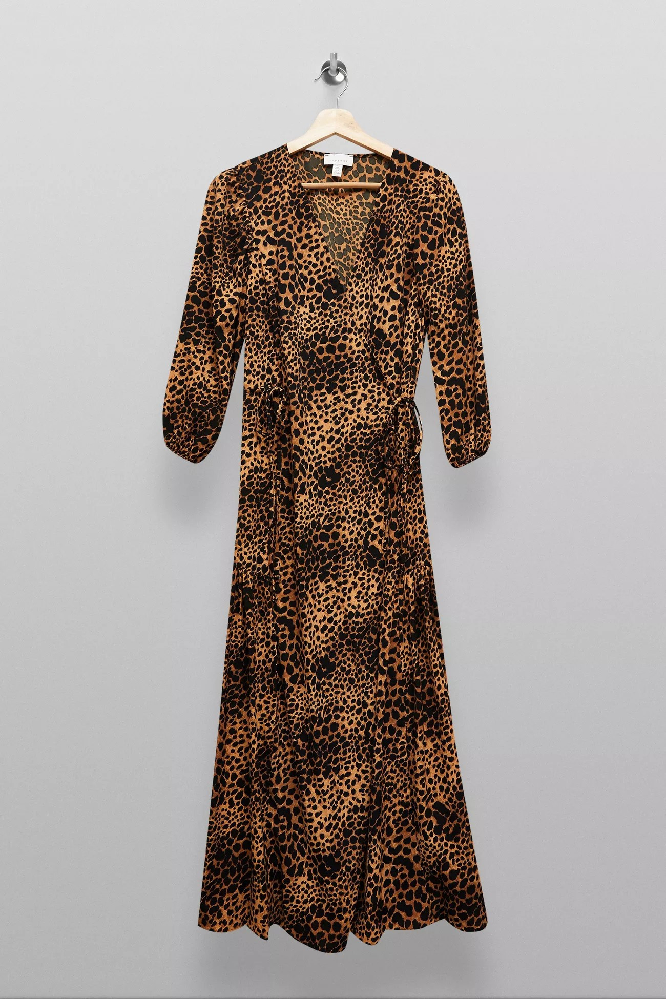 TALL Natural Animal Print Kimono Wrap Midi Dress | Topshop US