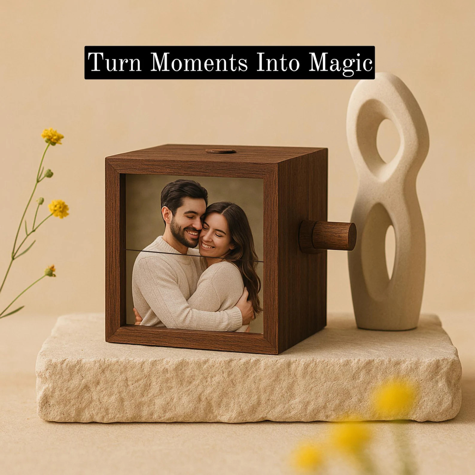 Personalized 8 or 16 Photos Flipbook Album with Light – Custom Walnut or Beach Wood Hand Cranke... | Etsy (US)