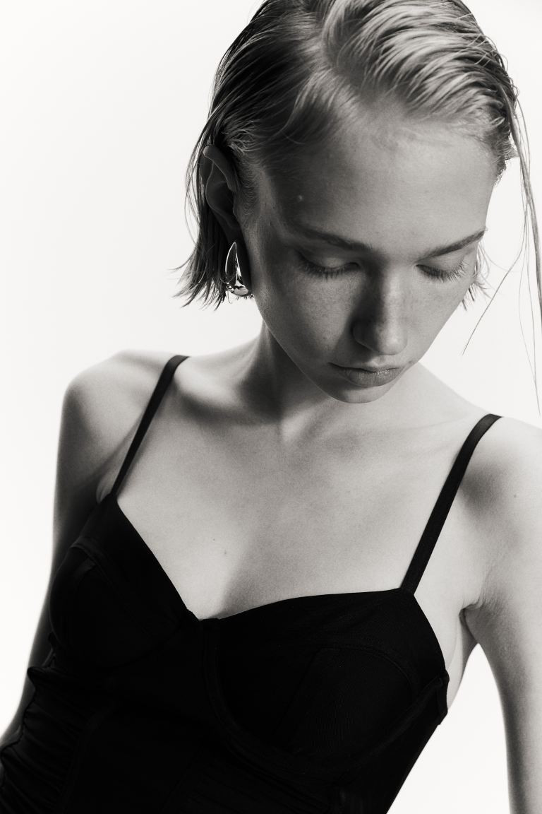 Mesh Bustier Top - Black - Ladies | H&M US | H&M (US + CA)