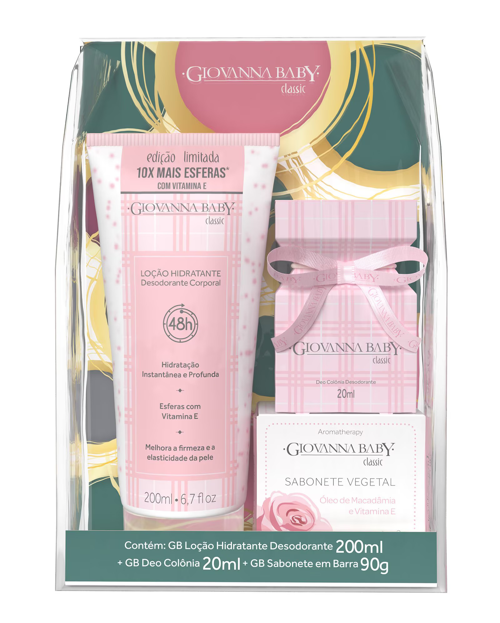 Kit deo colônia Classic 20ml + loção corporal 200ml + sabonete barra 90g | Giovanna Baby | Riachuelo (BR)