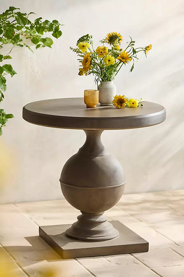 Hydra Stone Pedestal Foyer Table | Terrain