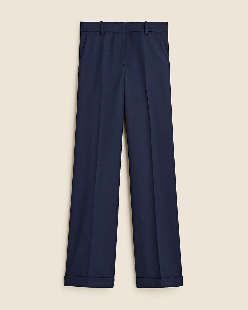 Cuffed wide-leg trouser pant in wool blend | J. Crew US