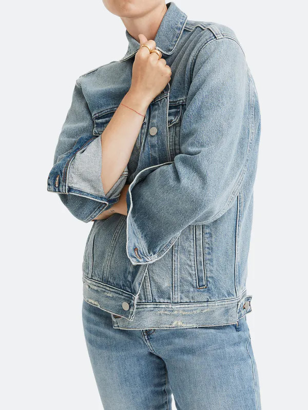 Madewell The Oversized Trucker Jean Jacket - Blue - L | Verishop