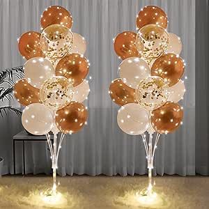 Centerpieces Balloon Holder Decoration with String Light 2 Set Champagne Gold Balloon Stand Kit f... | Amazon (US)