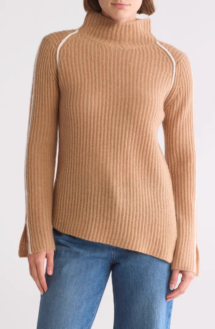 Mock Neck Asymmetric Cashmere Sweater | Nordstrom Rack
