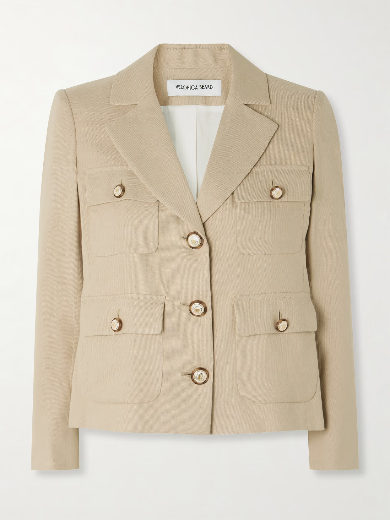 Veronica Beard - Schuyler Linen-blend Twill Jacket - Gray | NET-A-PORTER (US)