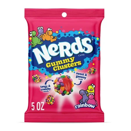 NERDS Gummy Clusters, Candy, Rainbow, Crunchy and Gummy, 5 oz | Walmart (US)