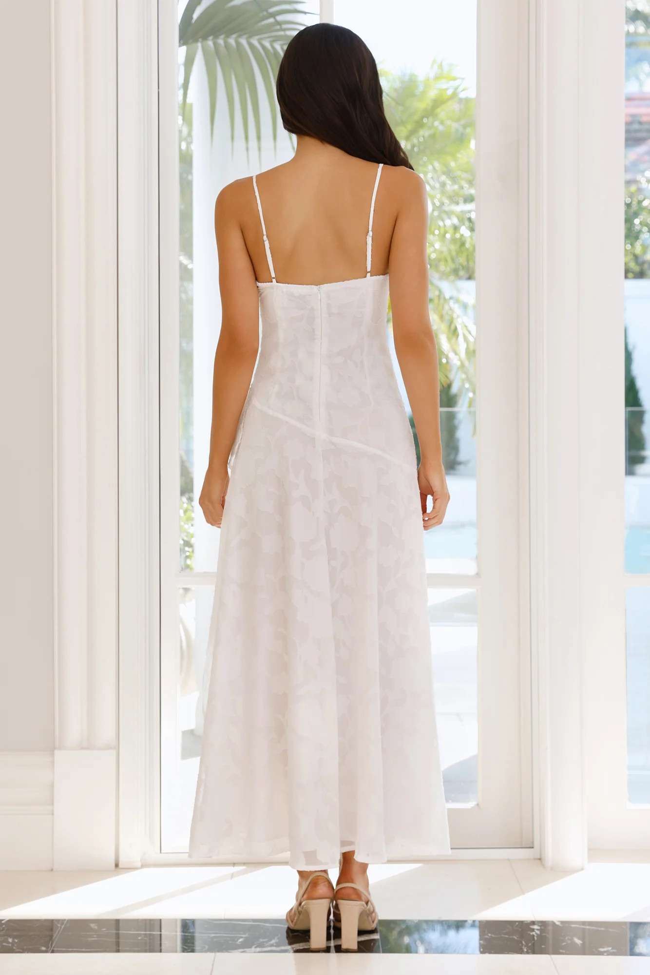 Sapphire Cascade Midi Dress White | Hello Molly (US)