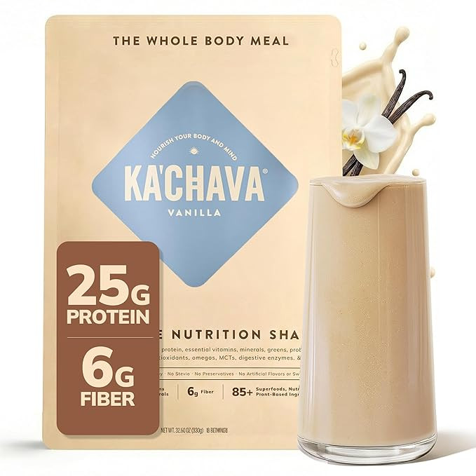 Ka’Chava Vanilla Protein Powder | Plant Based Protein Powder | 6g of Fiber | 85 Superfoods & Gr... | Amazon (US)