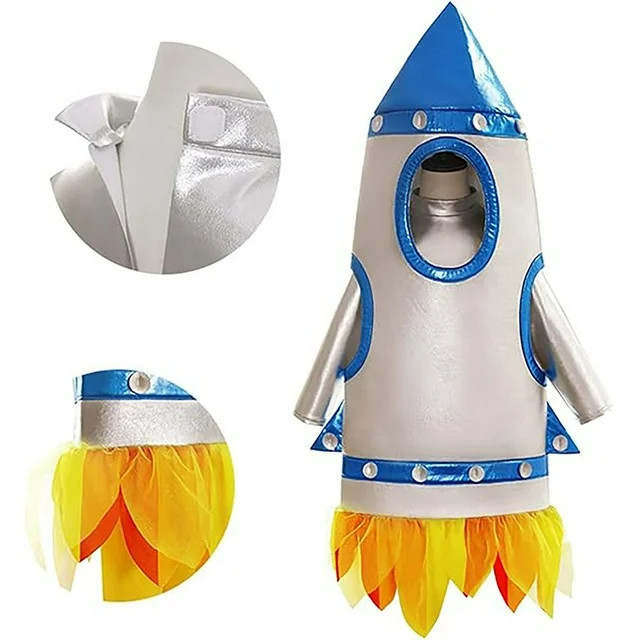 Nmdmisc Rocket Costume Kids Outfit Space Shuttle Cosplay Halloween Cute Rocket Ship Dress Up Part... | Walmart (US)