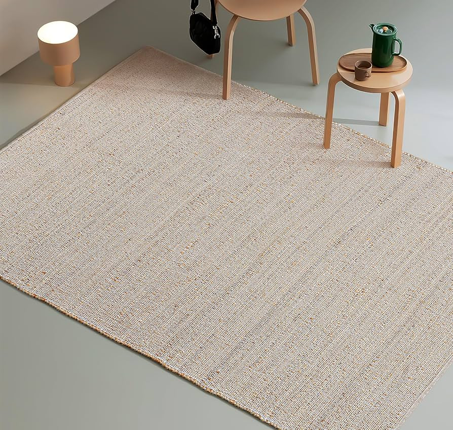 Savi Home Jute Cotton Rug 6'x9' ft – Hand Woven Soft Cotton Jute Area Rug, Natural Farmhouse D... | Amazon (US)