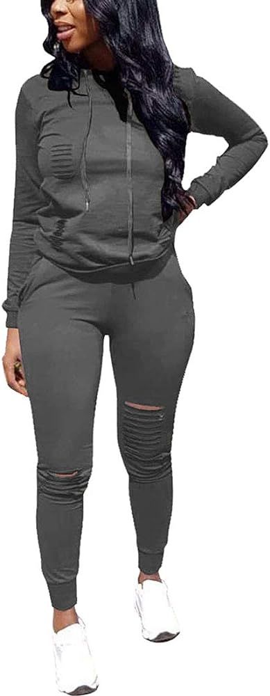 Nimsruc Women 2 Piece Tracksuit Outfits Casual Sports Short Sleeve Pullover Hoodie Sweatsuits | Amazon (US)
