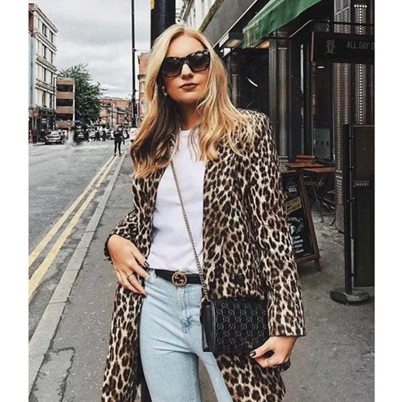 Zara Leopard Print Belted Trench Coat Sz M | Poshmark