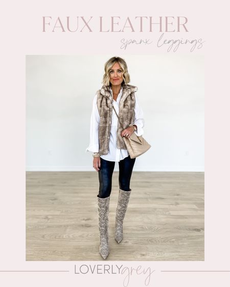 This faux fur vest and leather leggings are a must have or fall and winter! I am wearing an XXS in the blazer - small in the leggings! Use code: BRITTANYXSPANX for 10% off! 

Loverly Grey, fall outfit idea 

#LTKHoliday #LTKstyletip #LTKSeasonal