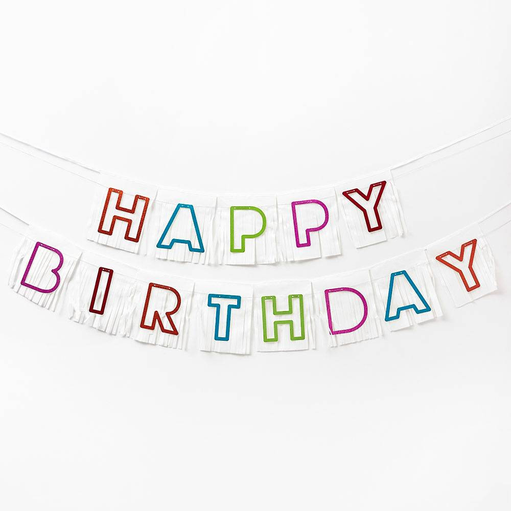 Birthday Glitter Fringe Banner | Paper Source | Paper Source