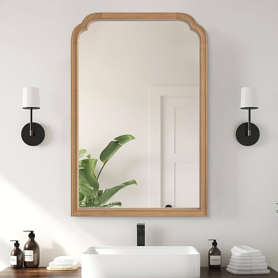 WallBeyond Wood Bathroom Mirrors for Wall Mounted, 24" x 36" Rustic Wood Frame Wall Mirrors Decor... | Amazon (US)