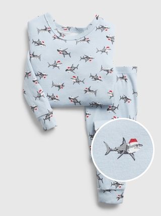 babyGap 100% Organic Cotton Shark Print PJ Set | Gap (US)