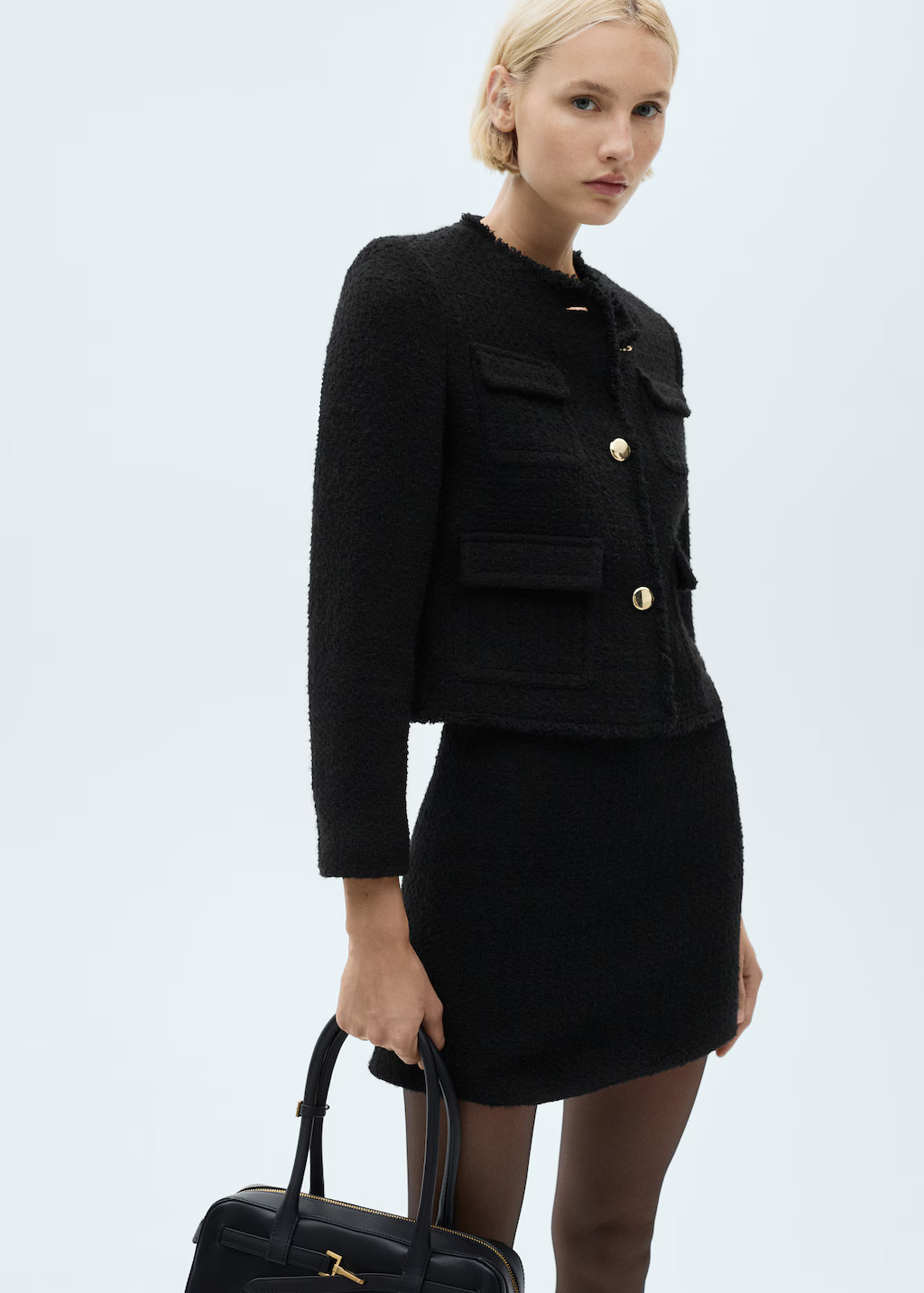 Pocket tweed jacket - Woman | MANGO USA | MANGO (US)