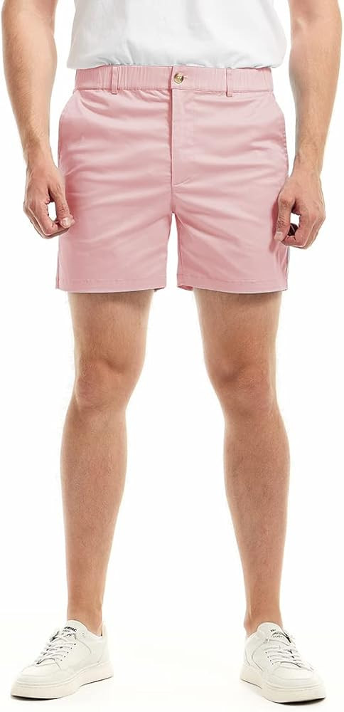 AIMPACT Mens Casual Cotton Shorts Slim Fit Elastic Waist Cargo Shorts 5.5 Inch Inseam with Pocket... | Amazon (US)