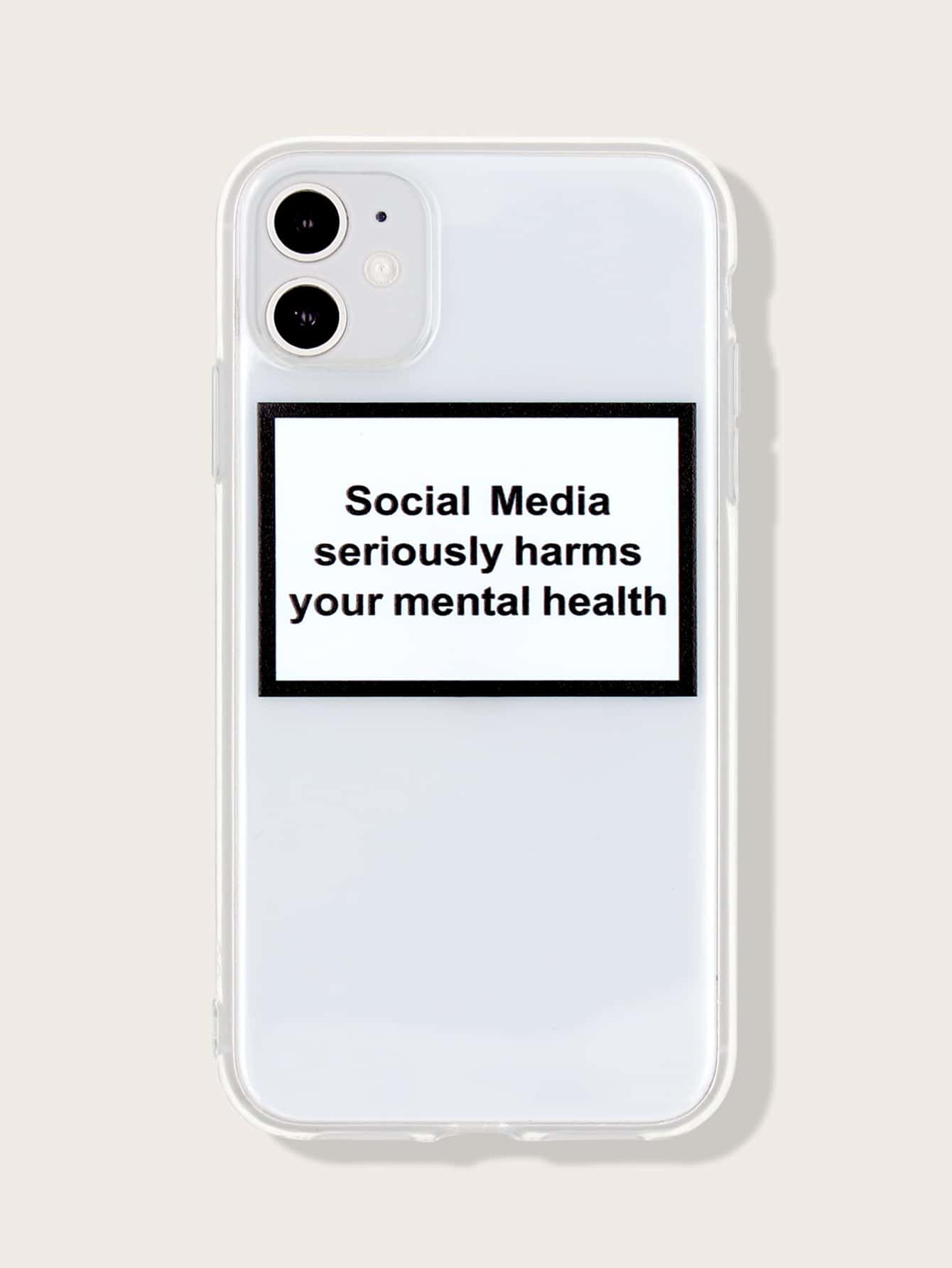 Slogan Graphic Clear iPhone Case | SHEIN
