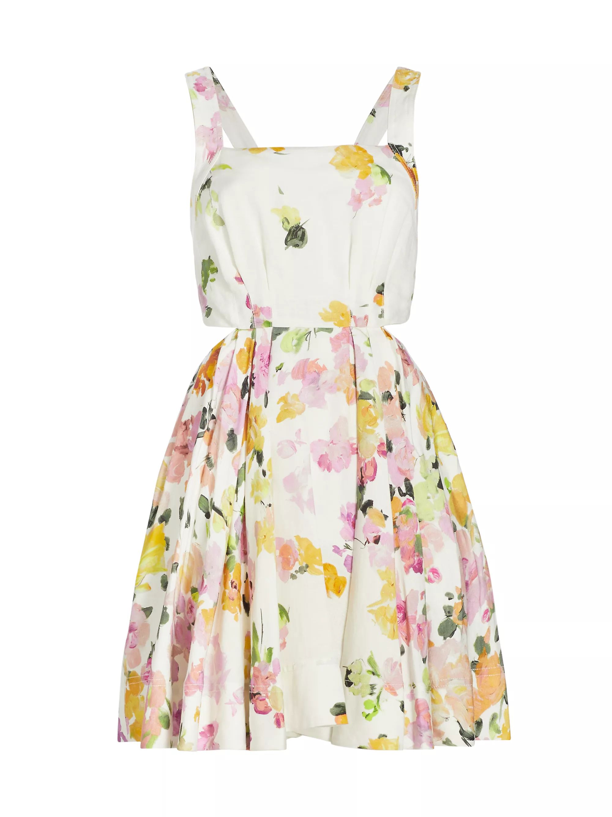 Clara Floral Linen-Blend Minidress | Saks Fifth Avenue