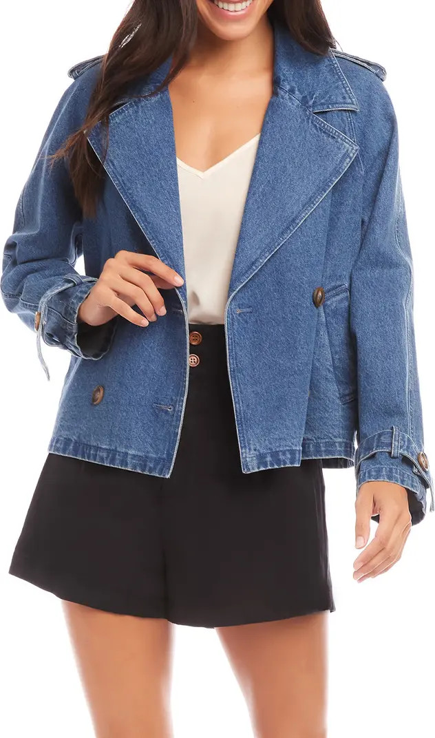 Chelsea Crop Denim Trench Coat | Nordstrom
