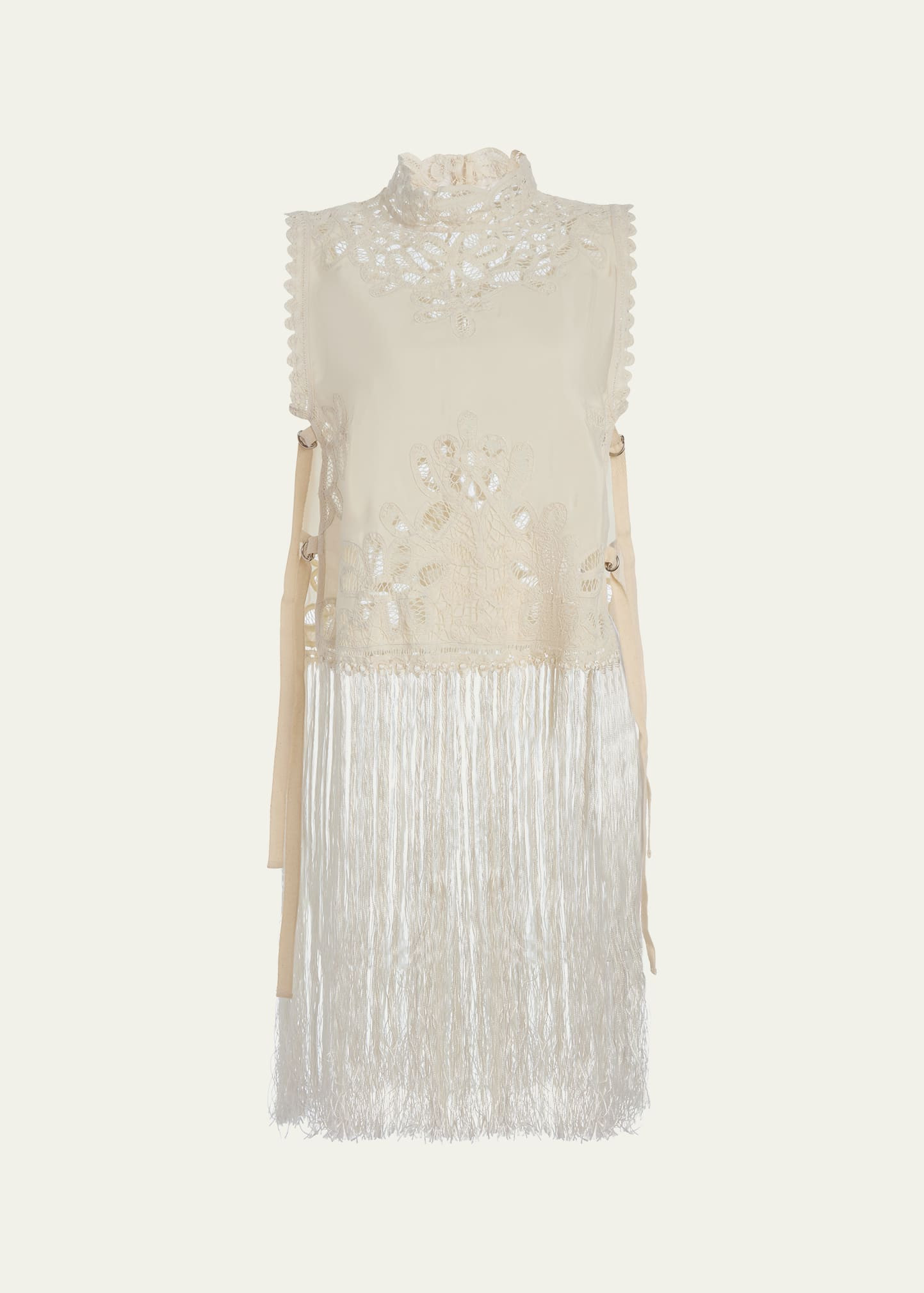 Sea Adelina Battenberg Lace Fringe-Trim Top | Bergdorf Goodman