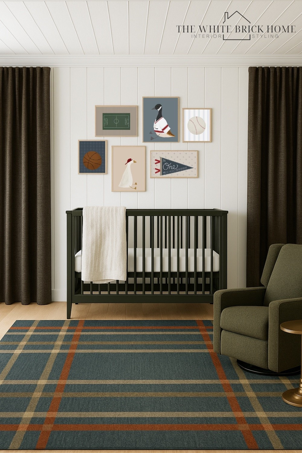This adorable nursery blends rich earth tones and sporty artwork with brass accents to create a warm, elevated space that feels both playful and refined.

Nursery, nursery decor, nursery ideas, nursery rug, nursery design ideas, boys nursery, baby boy bedroom, crib, glider, nursery bedding, nursery decor ideas, home design, nursery design, nursery rug, nursery wall art, sports themed nursery, green nursery, olive green nursery, navy nursery, nursery furniture, Wayfair, Etsy, crate and barrel 

#LTKBump #LTKHome #LTKBaby