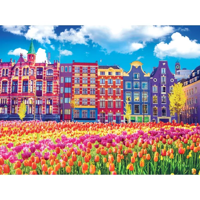Cra-Z-Art Kodak 1000-Piece Traditional Old Building and Tulips in Amsterdam Jigsaw Puzzle | Walmart (US)