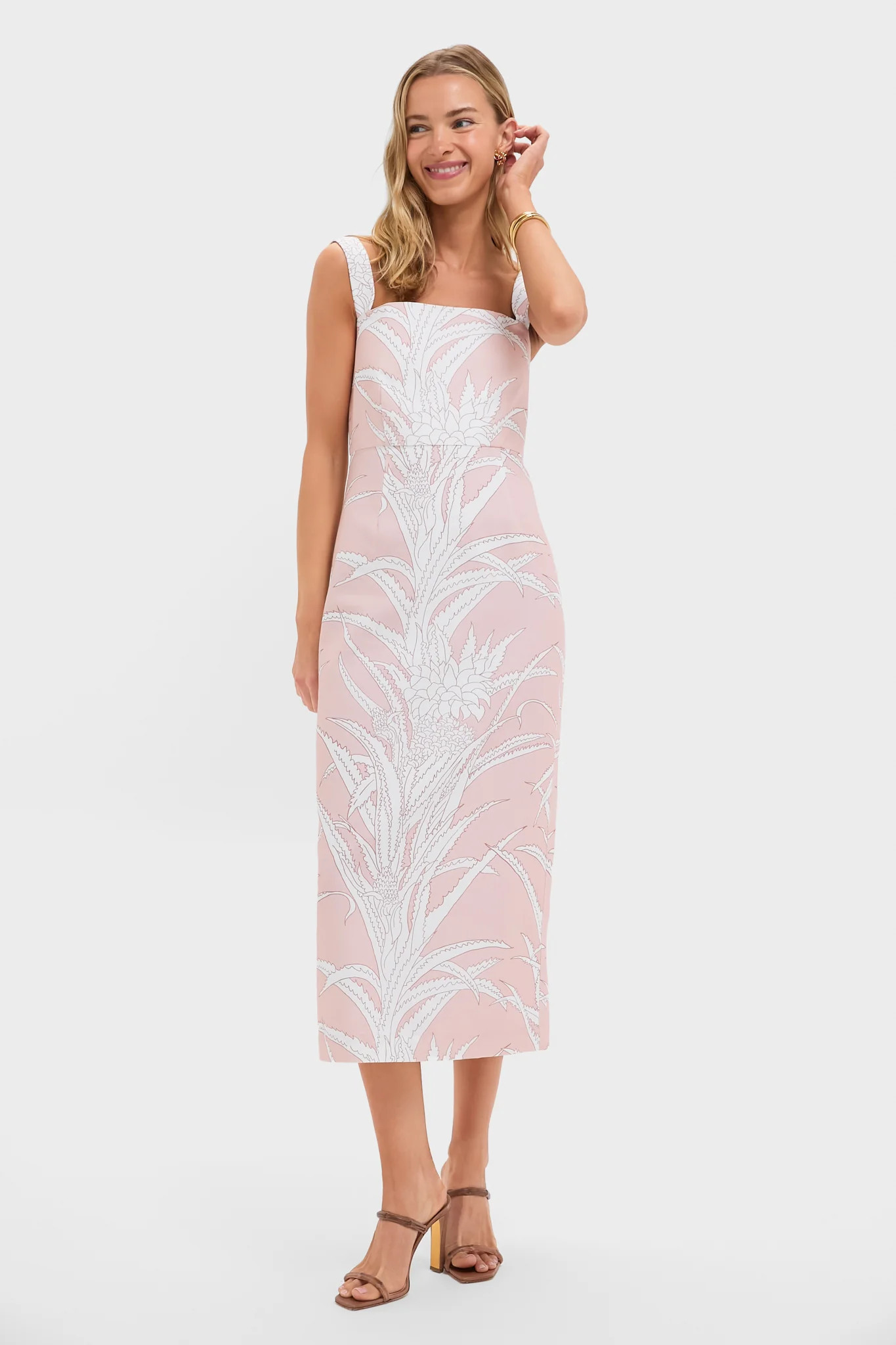 Pink Pineapple Long Slip Dress | Tuckernuck (US)