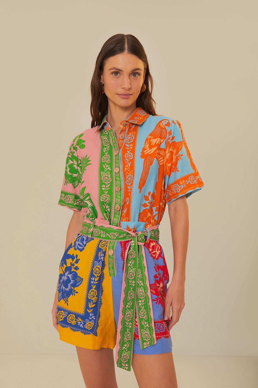 Mixed Lace Garden Scarves Romper | FarmRio (US)