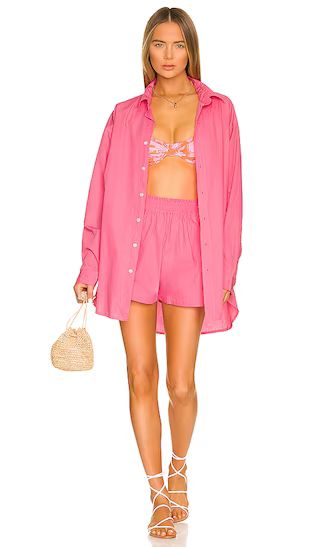 Vega Shirt Dress in Hot Pink | Revolve Clothing (Global)