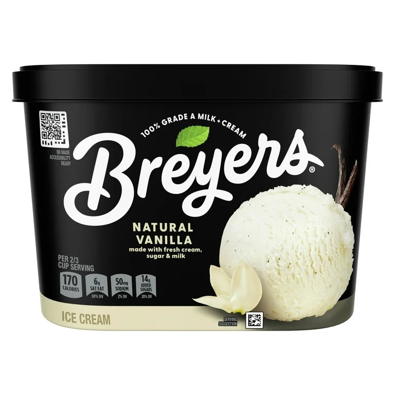 Breyers Natural Vanilla Ice Cream Frozen Desserts, 1.5 Qt | Walmart (US)
