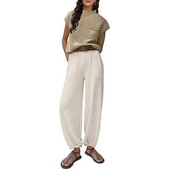 RIVSAK Sweater Two Piece Sets for Women Sweater Pants Set for Women Lounge Sets Knit Pullover Top... | Amazon (US)